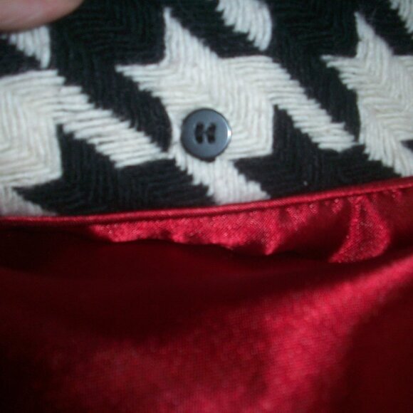 Express Tweed Wool Blend Medium, Black  White Pea Coat Preppy Academia Lined - Picture 13 of 16